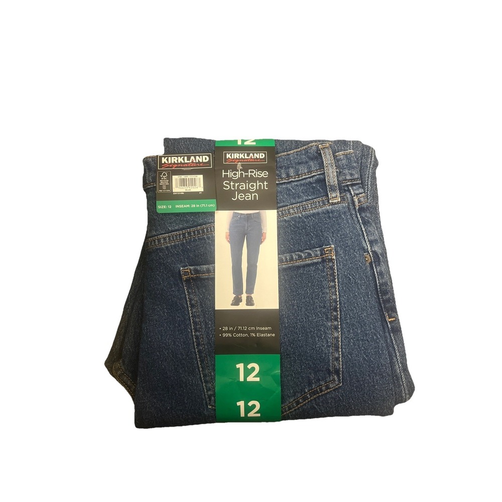 Kirkland Signature Women's High Rise Straight Jeans 14